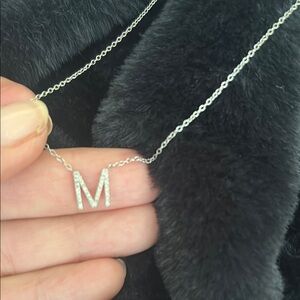 Elegant Silver Initial Necklace NWT